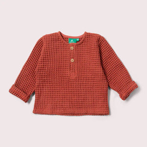 Ginger Chunky Waffle Long Sleeve Shirt-Little Green Radicals-Modern Rascals