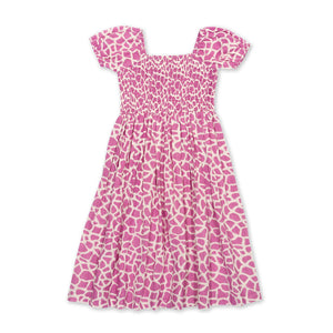Giraffe Short Sleeve Shirred Dress - 1 Left Size 2-3 years-Kite-Modern Rascals