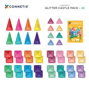 Glitter Castle Pack - 48 Pieces-Connetix-Modern Rascals