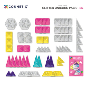 Glitter Unicorn Pack - 56 Pieces-Connetix-Modern Rascals