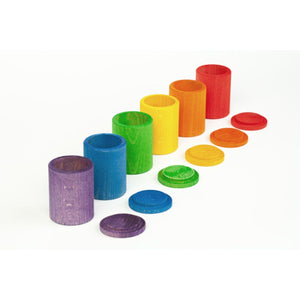 Grapat Coloured Cups with Lids - 6 pieces in 6 Rainbow Colours-Grapat-Modern Rascals
