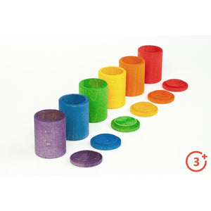 Grapat Coloured Cups with Lids - 6 pieces in 6 Rainbow Colours-Grapat-Modern Rascals