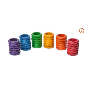 Grapat Coloured Rings - 36 pieces in 6 Rainbow Colours-Grapat-Modern Rascals