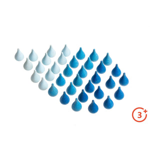 Grapat Loose Parts Mini Raindrops - 36 pieces in Blues-Grapat-Modern Rascals