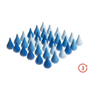 Grapat Loose Parts Mini Raindrops - 36 pieces in Blues-Grapat-Modern Rascals