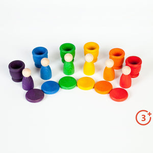 Grapat Nins, Mates, and Coins Set - 6 Rainbow Colours-Grapat-Modern Rascals
