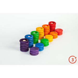SECONDS - Grapat Nins, Rings, and Coins Set - 6 Rainbow Colours-Warehouse Find-Modern Rascals