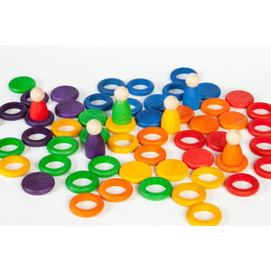 SECONDS - Grapat Nins, Rings, and Coins Set - 6 Rainbow Colours-Warehouse Find-Modern Rascals