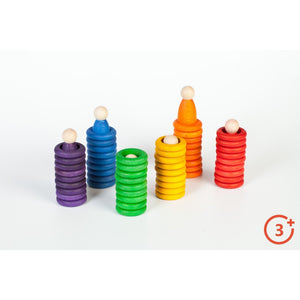 SECONDS - Grapat Nins, Rings, and Coins Set - 6 Rainbow Colours-Warehouse Find-Modern Rascals