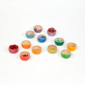 Grapat Wood Coloured Bowls - 12 pcs-Grapat-Modern Rascals