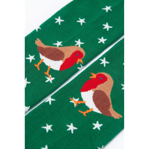 Green Robin/Berry Red Norah Tights - 2 Pack - 1 Left Size 6-8 years-Frugi-Modern Rascals