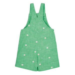 Green/Daisy Hazel Short Dungaree - 1 Left Size 2-3 years-Frugi-Modern Rascals