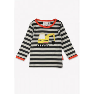 Grey Digger Applique Long Sleeve Shirt - 2 Left Size 6-7 & 7-8 years-Toby Tiger-Modern Rascals