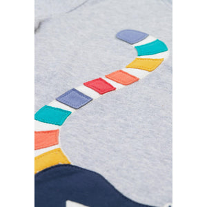 Grey Marl / Lemur Carsen Applique T-Shirt - 1 Left Size 7-8 years-Frugi-Modern Rascals