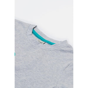 Grey Marl / Lemur Carsen Applique T-Shirt - 1 Left Size 7-8 years-Frugi-Modern Rascals