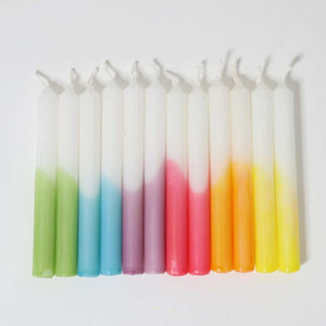Grimm's Box of Celebration Dip-Dye Rainbow Candles (12 pieces)-Grimms-Modern Rascals