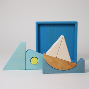 Grimm's Building Set Creative Puzzle - Blue Boat-Grimms-Modern Rascals