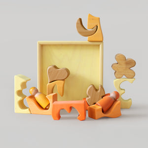 Grimm's Building Set Creative Puzzle - Yellow Shapes-Grimms-Modern Rascals