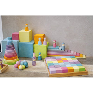 Grimm's Building Set Pastel Squares 4x4cm Blocks-Grimms-Modern Rascals