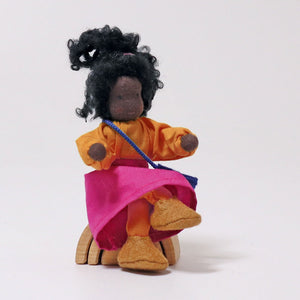 Grimm's Doll - Ebony Child wearing a Dress-Grimms-Modern Rascals