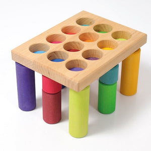 Grimm's Sorting Board With Rollers in Rainbow 12 pcs-Grimms-Modern Rascals