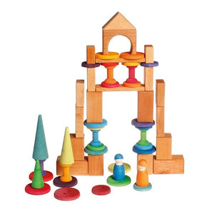 Grimm's Thread Game with Large Rainbow Buttons-Grimms-Modern Rascals