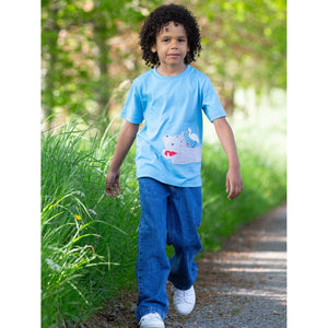 Happy Hippo Short Sleeve Shirt - 2 Left Size 9-11 & 11-13 years-Kite-Modern Rascals