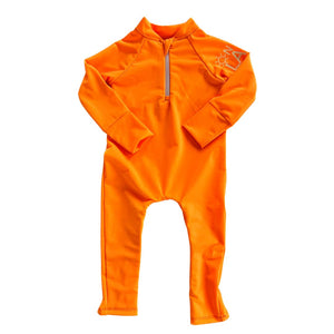 Hi-Vis Easy-Peasy One Piece Swimsuits with UV 50+ Sun Protection - Orange Popsicle-Sun Safe on the Lake-Modern Rascals