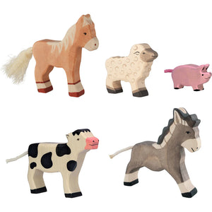 Holztiger Farm Animals Set (5pcs)-Holztiger-Modern Rascals
