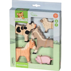 Holztiger Farm Animals Set (5pcs)-Holztiger-Modern Rascals