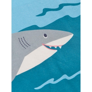 Hotchpotch/Sharks Iori Printed T-Shirt - 2 Left Size 4-5 & 5-6 years-Frugi-Modern Rascals