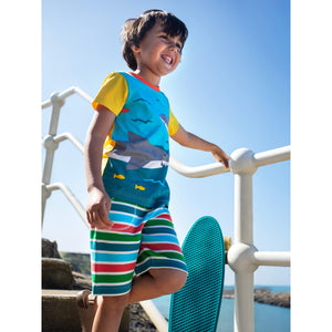 Hotchpotch/Sharks Iori Printed T-Shirt - 2 Left Size 4-5 & 5-6 years-Frugi-Modern Rascals
