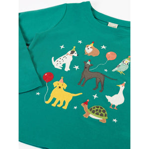 Hut Green / Paw-Ty Anna Applique Top-Frugi-Modern Rascals