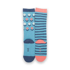 Hygge Cozy Socks in Iceberg -2 Pack - 1 Left Size 2-4 years-Kite-Modern Rascals