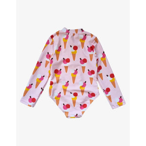 Ice Cream Cones Long Sleeve One Piece Swim Suit - 1 Left Size 2-3 years-Toby Tiger-Modern Rascals