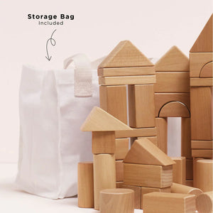 Le Toy Van Natural Wood Building Blocks (60 pcs)-Warehouse Find-Modern Rascals