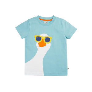 Lichen/Goose Carsen Circular T-Shirt - 2 Left Size 5-6 & 7-8 years-Frugi-Modern Rascals