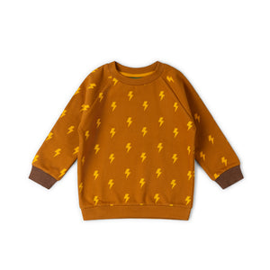 Lightning Raglan Sweatshirt-Little Green Radicals-Modern Rascals
