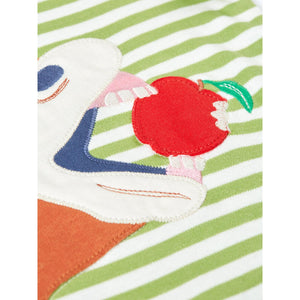 Lime Stripe/Horse Sid Appliqué T-Shirt-Frugi-Modern Rascals