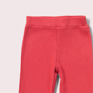 Little Green Radicals Holly Berry Organic Waffle Leggings - Size 7-8 Years (128cm)-Warehouse Find-Modern Rascals