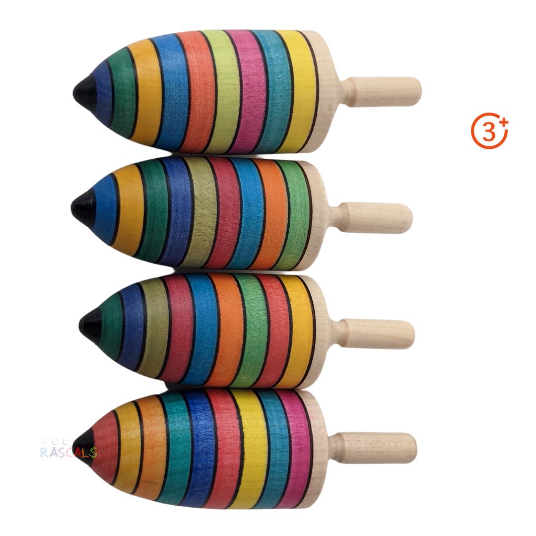 Mader Thunderbolt Stripe Wooden Top - Multi-colour-Mader-Modern Rascals