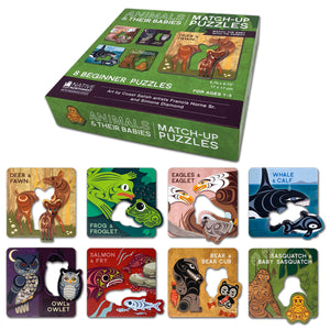 Match-up Puzzle - Animals & Their Babies-Native Northwest-Modern Rascals
