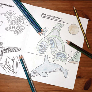 Metallic Coloured Pencils - Feather by Simone Diamond (Coast Salish)-Native Northwest-Modern Rascals