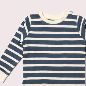 Midnight Blue Striped Long Sleeve T-Shirt - 1 Left Size 3-4 years-Little Green Radicals-Modern Rascals