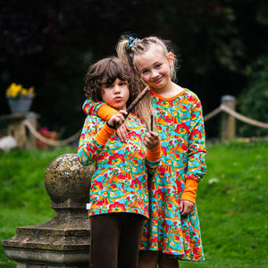 Mushroom Boom Long Sleeve Dress - 2 Left Size 2-3 & 7-8 years-Uddevalla Barn-Modern Rascals