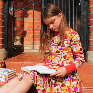 Mushroom Long Sleeve Dress - 1 Left Size 2-3 years-Uddevalla Barn-Modern Rascals