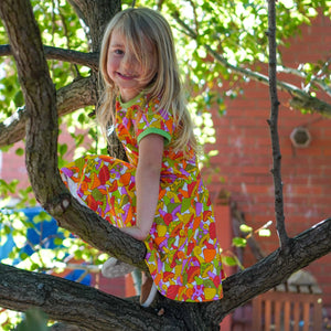 Mushroom Treasure Short Sleeve Dress - 1 Left Size 9-10 years-Uddevalla Barn-Modern Rascals