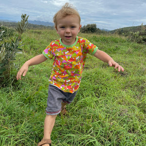 Mushroom Treasures Short Sleeve Shirt-Uddevalla Barn-Modern Rascals