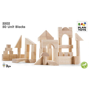 Natural Unit Blocks - 50 pieces-PlanToys-Modern Rascals
