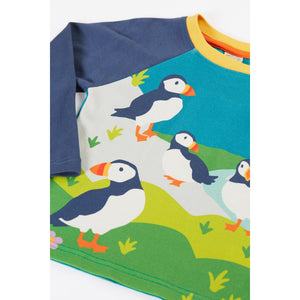 Navy Blue / Puffin Horizon Raglan Top - 2 Left Size 2-3 & 6-7 years-Frugi-Modern Rascals